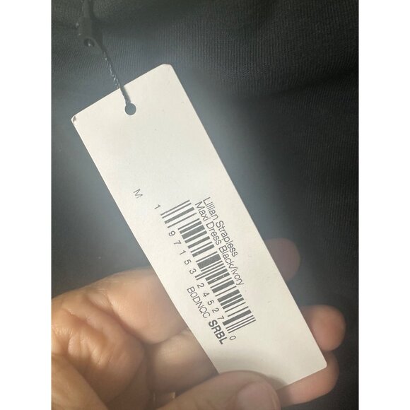 The Drop Women’s Lillian Mixed Media Strapless Maxi Dress, Black/Ivory, M - Picture 6 of 7